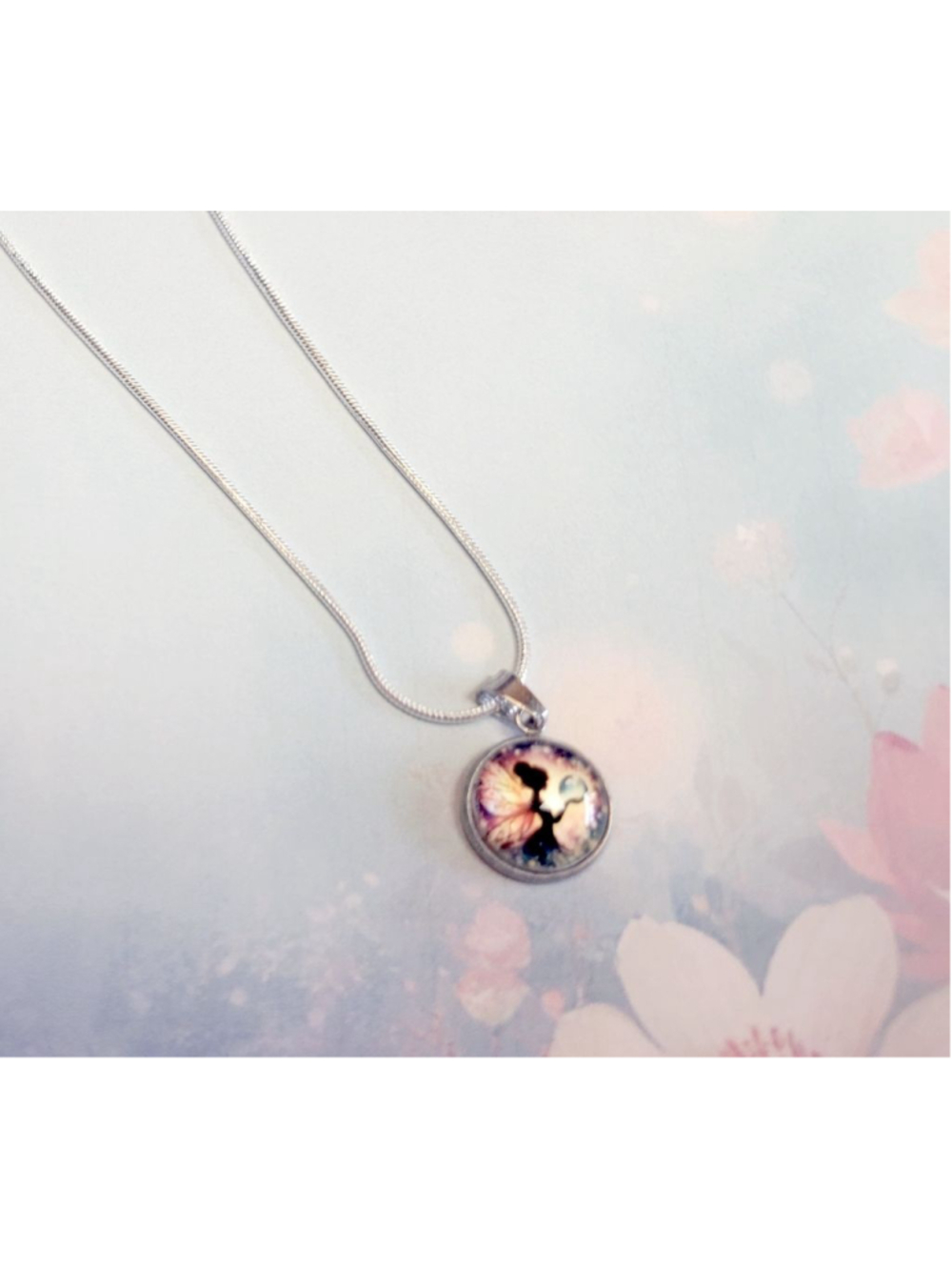 Hand crafted Fairy pendant necklace on 925 Sterling Silver chain #1